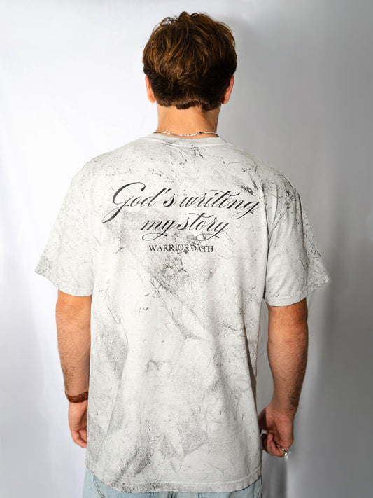 God's writing my story Tee - Grey wash